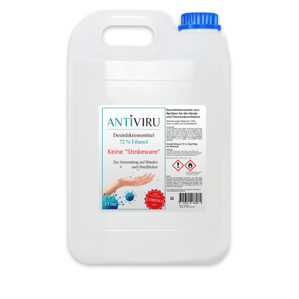 ANTiVIRU Hand- &amp; Fl&auml;chendesinfektionsmittel - keine Stinkeware - 5 Liter Kanister